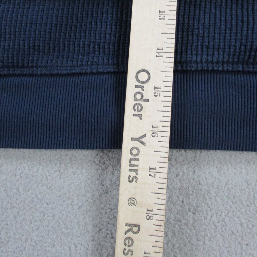 SKIMS Heavyweight Waffle Cropped Hoodie Womens XL Navy Blue Full Zip Knit EUC - Picture 9 of 10